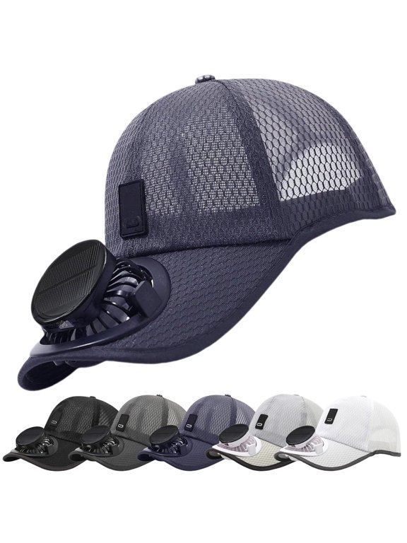 Solar Rechargeable Peak Cap, 3 Speed Adjustable Breathable Peaked Caps,Mesh Baseball Cap with Solar Fan for Fishing Hiking Cycling