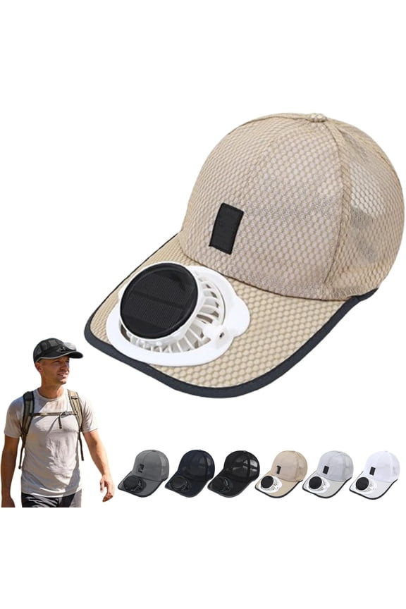 Solar Rechargeable Peak Cap 3-Speed Quiet Fan USB USB Powered Hat Adjustable Hiking Fishing Baseball Cap