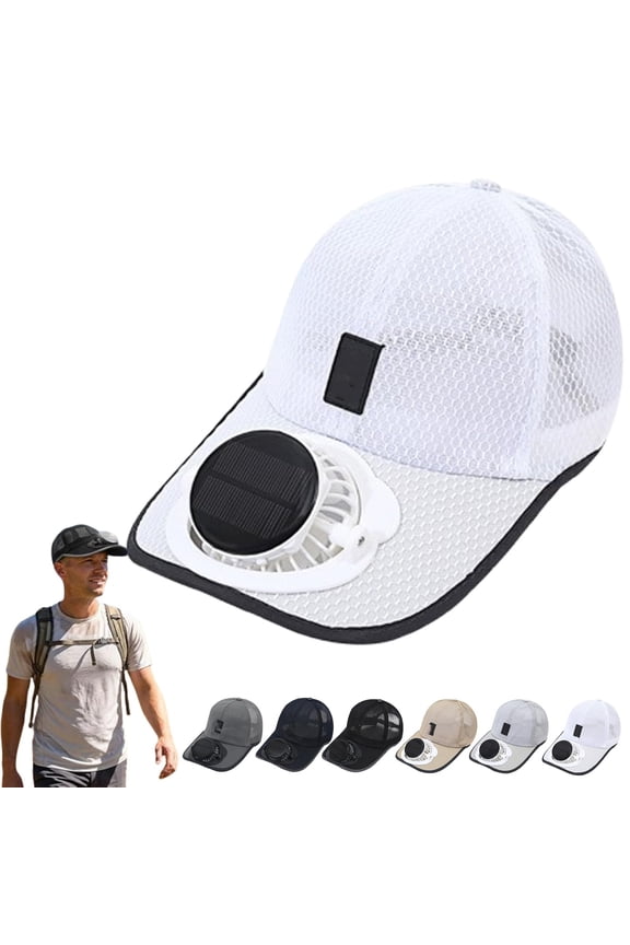 Solar Rechargeable Peak Cap 3-Speed Quiet Fan USB USB Powered Hat Adjustable Hiking Fishing Baseball Cap