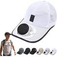 thumbnail image 1 of Solar Rechargeable Peak Cap, 3-Speed Quiet Fan for Golf, USB & Solar Powered Breathable Baseball Cap, 1 of 8