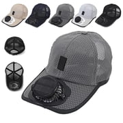 Solar Rechargeable Peak Cap, Breathable Mesh Baseball Cap Fishing Beach Hats with Solar Fan, Summer UV Protection Sun Hat for Outdoor, Heat Relief