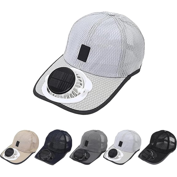 Solar Rechargeable Peak Cap,USB & Solar Powered Breathable Baseball Cap,3-Speed Quiet Fan for Golf, Hiking, Fishing