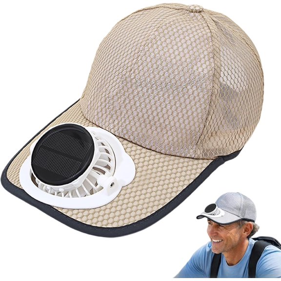 Solar Rechargeable Peak Cap, USB & Solar Powered Breathable Baseball Cap, Breathable Sports Caps with Fan