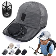Solar Rechargeable Peak Cap, USB & Solar Powered Fan Hat, 3-Speed Adjustable Hiking Fishing Baseball Cap