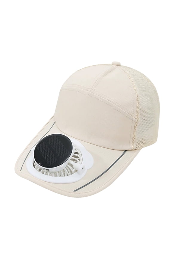 Solar Rechargeable Peak Cap, USB & Solar Powered Fan Hat, 3-Speed Quiet Fan, Lightweight Breathable Solar-Powered Baseball Caps for Outdoor Activities