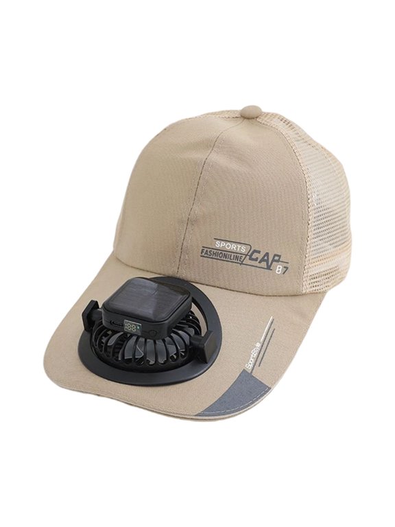 Solar Rechargeable Peak Cap with Fan Hat, Solar Fan Hat-Cooling, USB&Solar Powered, Quiet Fan for Golf, USB & Solar Powered Breathable Baseball Cap