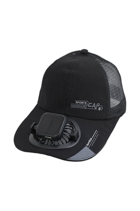 Solar Rechargeable Peak Cap with Fan Hat, Solar Fan Hat-Cooling, USB&Solar Powered, Quiet Fan for Golf, USB & Solar Powered Breathable Baseball Cap
