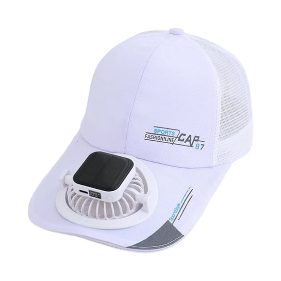 Solar Rechargeable Peak Cap with Fan Hat, Solar Fan Hat-Cooling, USB&Solar Powered, Quiet Fan for Golf, USB & Solar Powered Breathable Baseball Cap