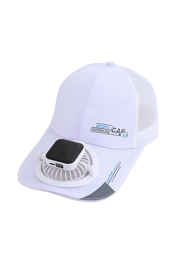 Solar Rechargeable Peak Cap with Fan Hat, Solar Fan Hat-Cooling, USB&Solar Powered, Quiet Fan for Golf, USB & Solar Powered Breathable Baseball Cap