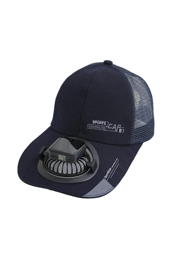 Solar Rechargeable Peak Cap with Fan Hat, Solar Fan Hat-Cooling, USB&Solar Powered, Quiet Fan for Golf, USB & Solar Powered Breathable Baseball Cap