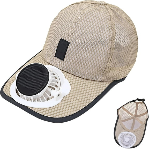 Solar Rechargeable Peaked Cap, Solar-Powered Baseball Cap with Built-in Fan, Men Breathable Sports Cap with Solar Fan