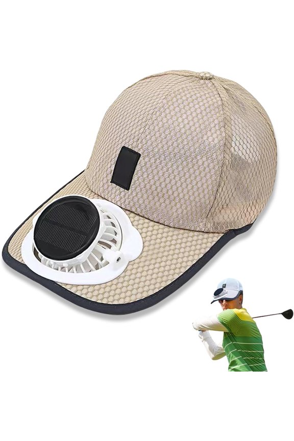 Solar Rechargeable Peaked Cap, Solar-Powered Baseball Cap with Built-in Fan, USB Rechargeable Outdoor Sun Visor Hat