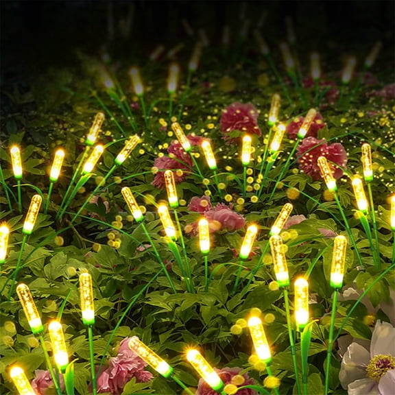 Solar Reed Garden Stake Light, Wire-Free Solar Auto On Off Weather Resistant Simple Ground Insert Warm Ambient Glow, Yard Accent Lighting for Lawn Halloween Pathway Layout