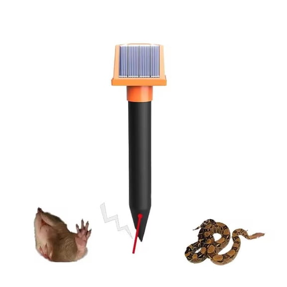 Solar Repeller Ultrasonic Spike  1-Pack IP66 Waterproof Gopher & Snake Deterrent  Solar Powered Rodent, Mice, Groundhog Control for Lawn, Yard, Garden