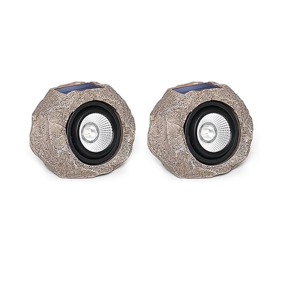 Solar Rock Light Outdoor, Waterproof Garden Path Lights - LED Landscape Spotlights for Yard, Walkway, Driveway (2 Pack, Auto On/Off)