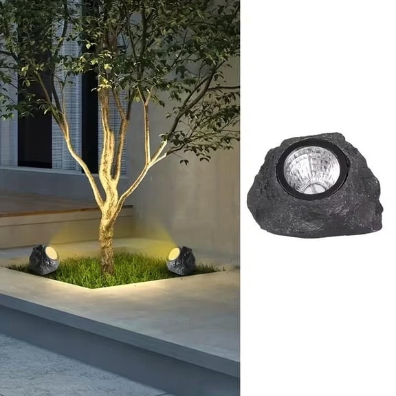 Solar Rock Lights for Garden Pathway - Warm Glow & Easy Setup