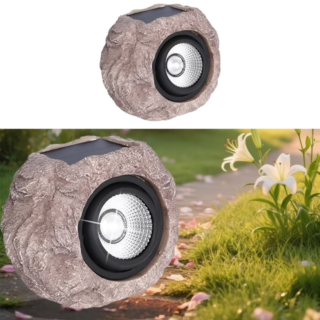 Kanstar Solar Rock Lights, Gray, Waterproof, Auto On/Off LED, 1 Pack