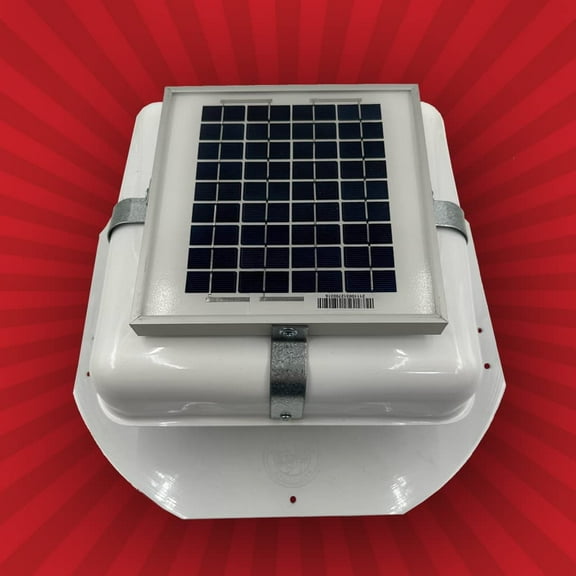 Solar Roof Vent - Solar Attic Fan - Solar RoofBlaster with White Vent