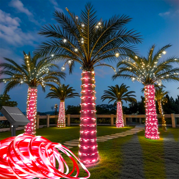 Solar Rope Light 33FT 100L Outdoor Candy Cane Rope Lights Weatherproof ...