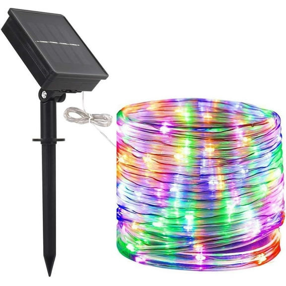 Solar Rope Lights,100 LEDs 39ft/12M Waterproof Copper Wire Lights Tube, Outdoor Rope Lights for Garden Yard Path Fence Tree Wedding Party Decorative