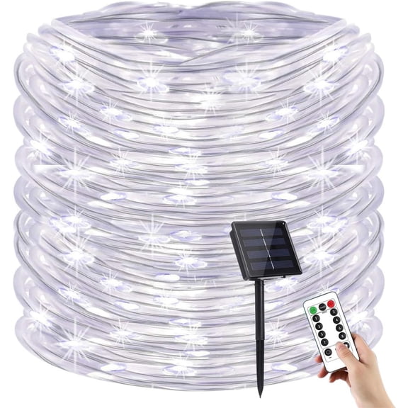 Solar Rope Lights, 1000 LEDs 334ft Waterproof Outdoor String Lights with 8 Modes, Fence, Path, Tree, Wedding & Party Decoration