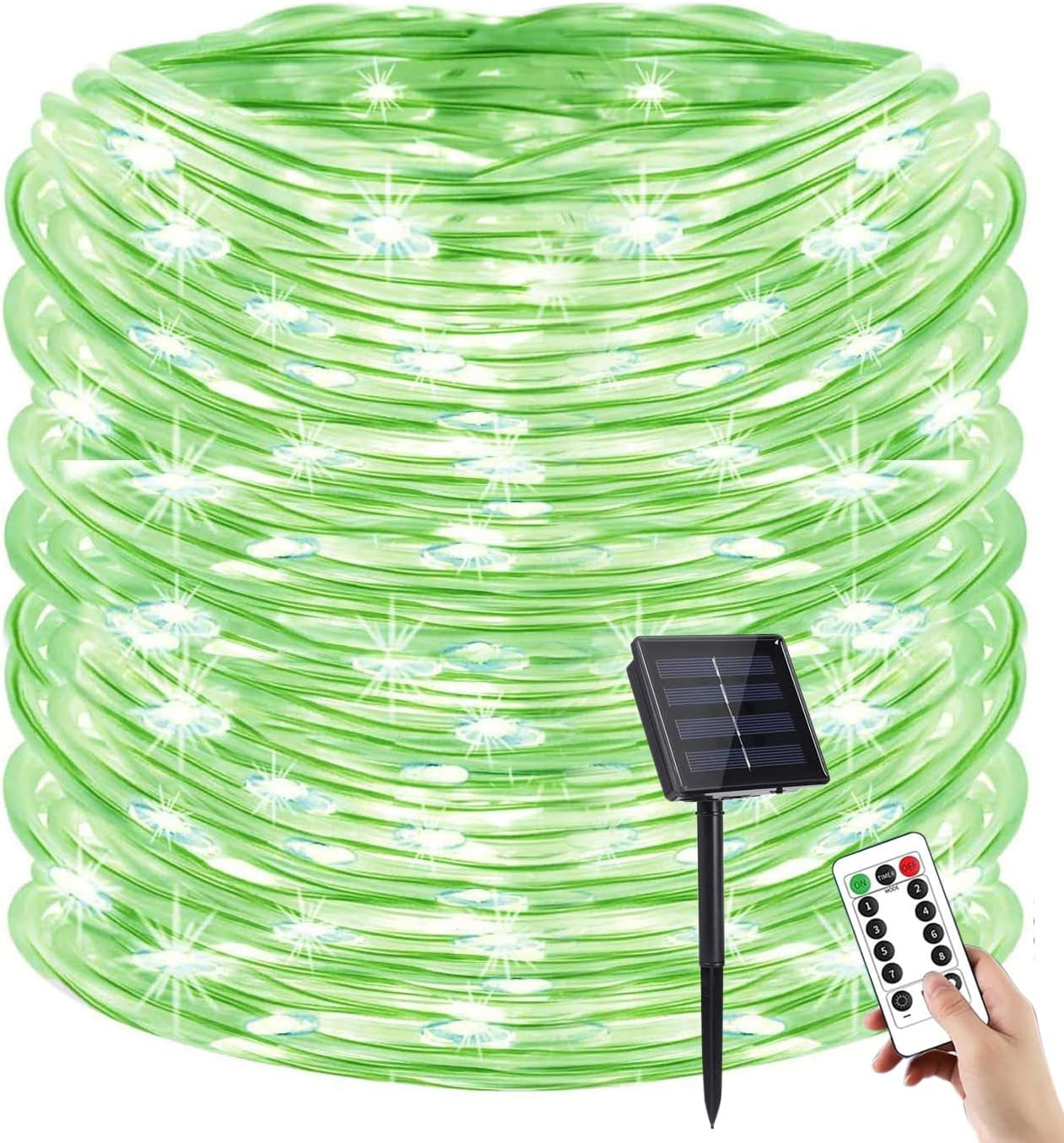 Solar Rope Lights, 1000 LEDs 334ft Waterproof Outdoor String Lights with 8 Modes, Fence, Path, Tree, Wedding & Party Decoration