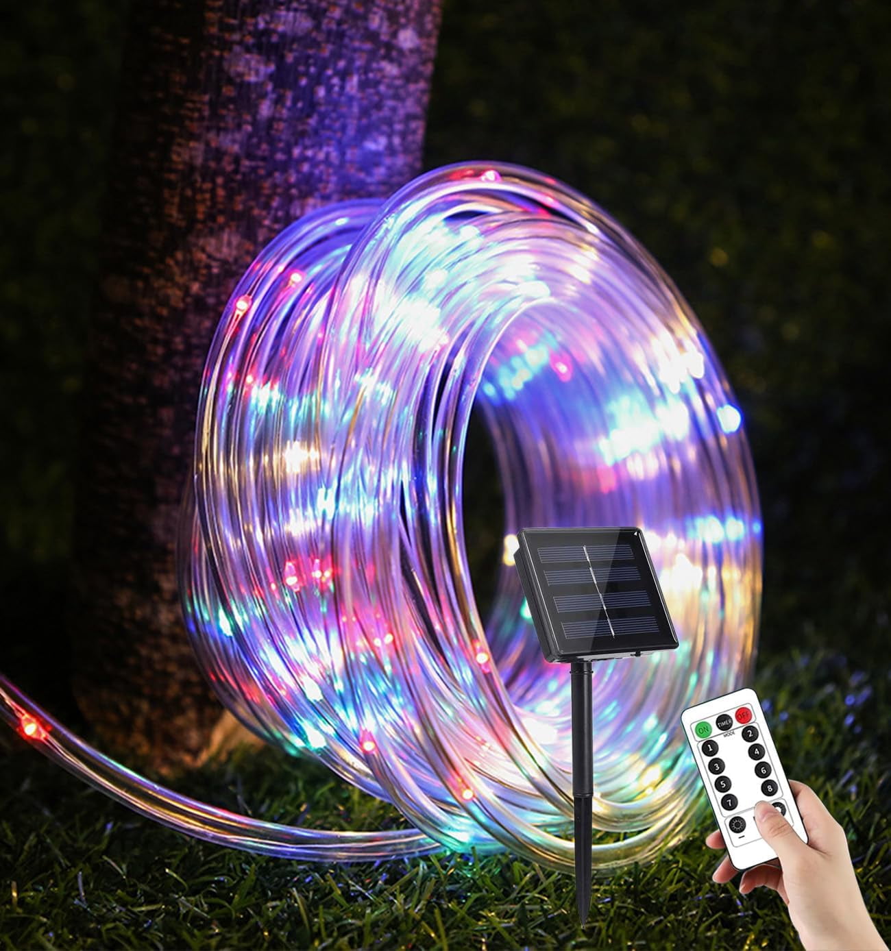Solar Rope Lights, 1000 LEDs 334ft Waterproof Outdoor String Lights with 8 Modes, Fence, Path, Tree, Wedding & Party Decoration