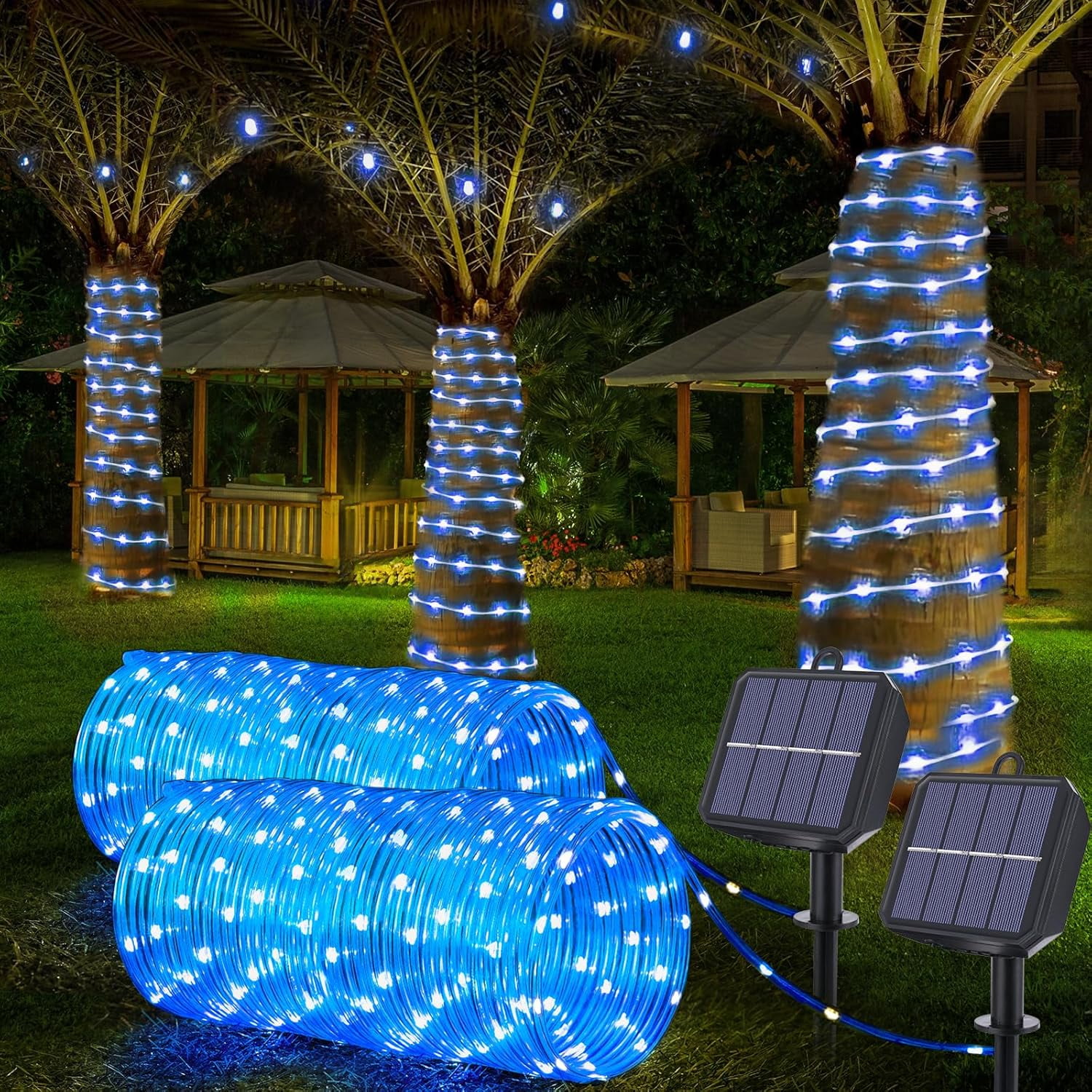100LED Solar Tube String Light 8 Kinds Of Waterproof Outdoor Led Warm White Copper Wire Light For 2024 Garden Decorative Lights - 39 - View #7