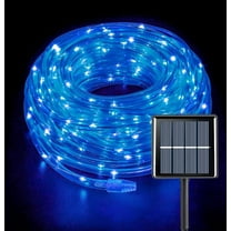 Solar Rope Lights, 23 Ft 50 LED Solar Rope Lights Outdoor Waterproof, 8 Modes Solar String Lights for Patio Pool Garden Wedding Fence Walkway Christmas Decor (Blue)