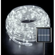 Solar Rope Lights, 23 Ft 50 LED Solar Rope Lights Outdoor Waterproof, 8 Modes Solar String Lights for Patio Pool Garden Wedding Fence Walkway Christmas Decor Cool White