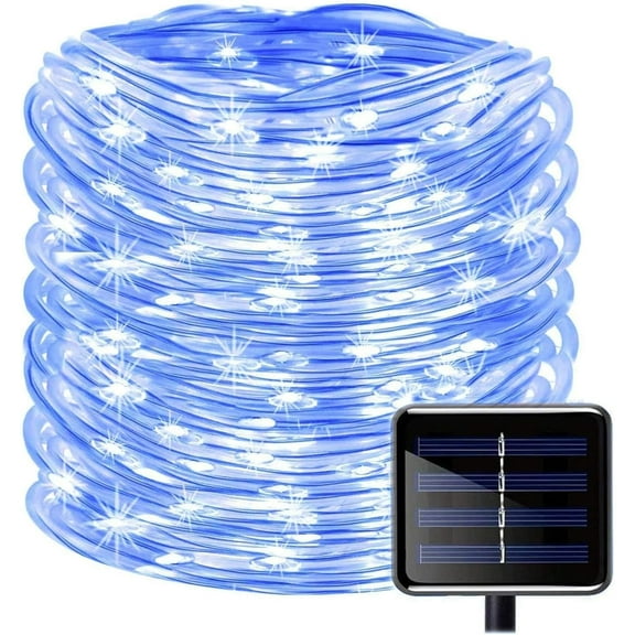 Solar Rope Lights, 300 LEDs 104ft Waterproof Outdoor String Lights with 8 Modes, Solar Powered Garden Lights for Yard, Fence, Path, Tree, Wedding & Party Decoration