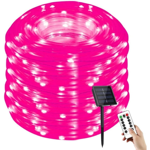 Solar Rope Lights, 300 LEDs 104ft Waterproof Outdoor String Lights with 8 Modes, Solar Powered Garden Lights for Yard, Fence, Path, Tree, Wedding & Party Decoration
