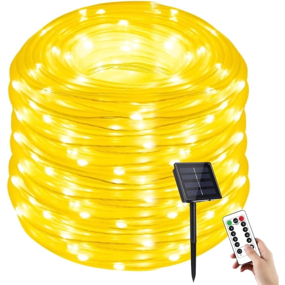 Solar Rope Lights, 300 LEDs 104ft Waterproof Outdoor String Lights with 8 Modes, Solar Powered Garden Lights for Yard, Fence, Path, Tree, Wedding & Party Decoration