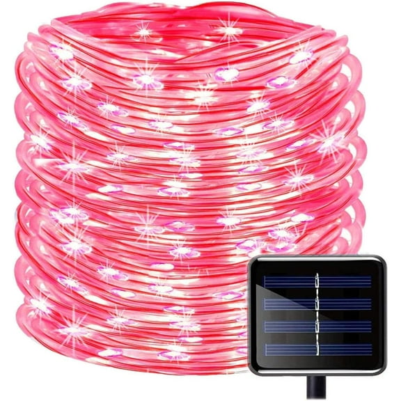 Solar Rope Lights, 300 LEDs 104ft Waterproof Outdoor String Lights with 8 Modes, Solar Powered Garden Lights for Yard, Fence, Path, Tree, Wedding & Party Decoration