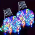 thumbnail image 1 of Solar Rope Lights, 33FT 100LED Outdoor Solar String Lights, IP65 Waterproof Solar Powered Fairy Lights with 8 Lighting Modes for Party Garden Yard Home Holiday Tree Decoration, Multicolor, 1 of 8