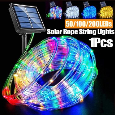 Solar Rope Lights, 2 Packs 66ft 200LED Solar String Lights, 8 Odes Waterproof Solar Powered...