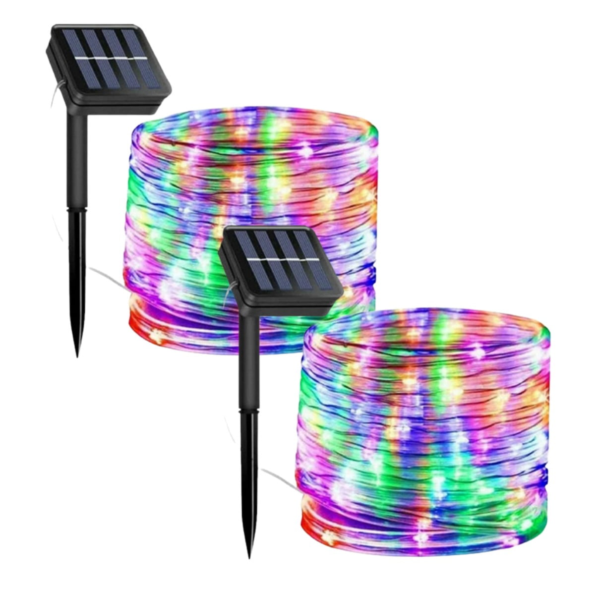 Solar Rope Lights, LED Solar String Lights, Solar Lights Rope Waterproof Tube Lights with Solar Panel for Outdoor Indoor Home Decoration Garden Patio Parties, 72 Feet 200 LED 8 Modes, 2Pack