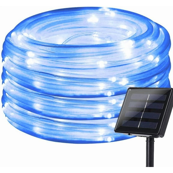 Solar Rope Lights Outdoor, 100 LED Waterproof Tube Light Copper Wire Fairy Lights 8 Modes Tube Light for Garden Fence Patio Yard Party Wedding Decor