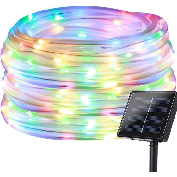 Solar Rope Lights Outdoor, 100 LED Waterproof Tube Light Copper Wire Fairy Lights 8 Modes Tube Light for Garden Fence Patio Yard Party Wedding Decor