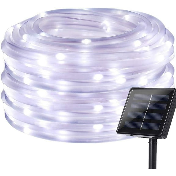 Solar Rope Lights Outdoor, 100 LED Waterproof Tube Light Copper Wire Fairy Lights 8 Modes Tube Light for Garden Fence Patio Yard Party Wedding Decor