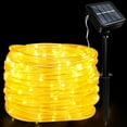 thumbnail image 1 of Solar Rope Lights Outdoor ,39ft 100 LED Rope Lights Waterproof , Clear PVC Tube Warm White Fairy String Lights for Deck Pool Yard Tree Fence Garden Porch RV Party Balcony Camping, 1 of 7