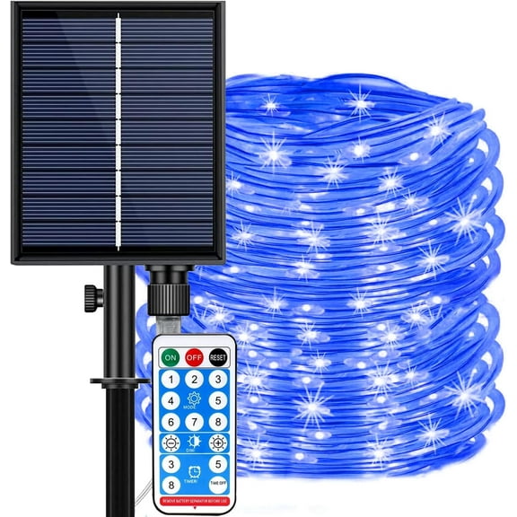 Solar Rope Lights Outdoor Garden 72Ft 200LED 8 Modes Waterproof Tube Light with Remote Fairy Decorative Lights for Backyard, Patio, Garden, Christmas