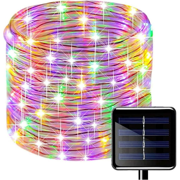 Solar Rope Lights Outdoor Waterproof ,23FT 50LED PVC Tube String Lights with 8 Modes for Garden,Yard, Path, Fence, Stairs, Backyard, Patio Decorative (Multicolor)