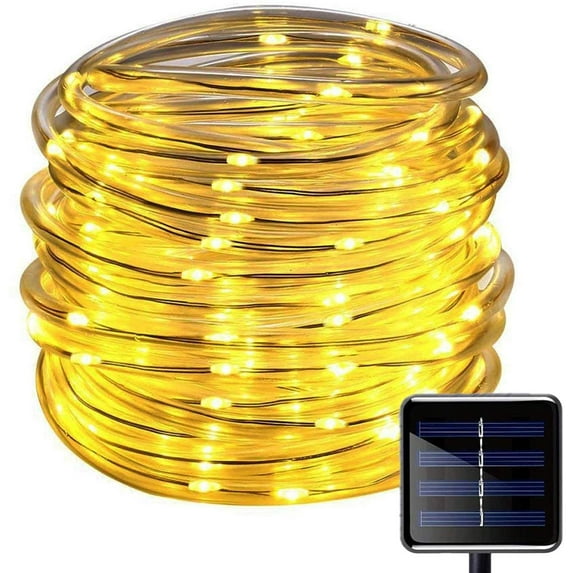 Solar Rope Lights Outdoor Waterproof ,72FT 200LED PVC Tube String Lights with 8 Modes for Garden,Yard, Path, Fence, Stairs, Backyard, Patio Decorative (Warm White)