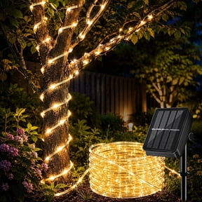 Qillnyy Solar Rope Lights Outdoor 72 ft 200 LED Warm White Christmas Decor