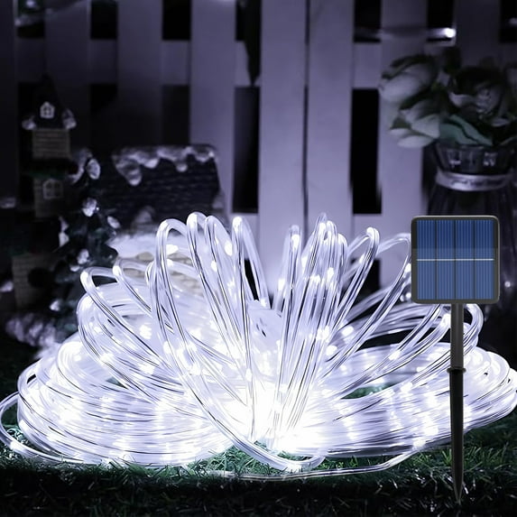 Solar String Lights Outdoor Waterproof, Solar Powered Rope Lights for Outside Home Party Wedding Yard Decorations, White(72FT 200LEDs)