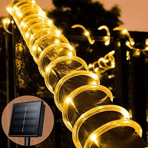 Solar Rope Lights Outdoor Waterproof,Solar Rope Light 72FT 200 LEDs, Outdoor LED Copper Fairy String Tube Lights,Outdoor String Lights for Christmas Holiday Tree Decoration Lighting (Warm White)