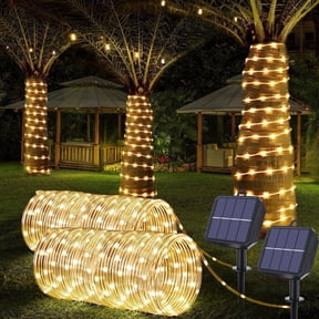 Ceevoo Solar Rope Lights Outdoor, 2 Pack Total 132ft 400 LED Waterproof Solar Powered String Lights, 8 Modes Christmas Decor for Garden Patio Home Tree, Warm White