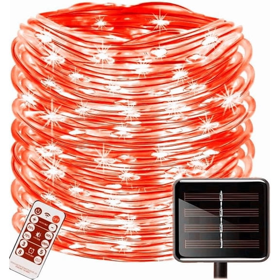Solar Rope String Lights, 102M/335ft 1000LEDs Waterproof Copper Wire Lights Tube with Remote Control,for Garden Yard Path Fence Tree Wedding Party Decorative