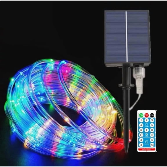 Solar Rope String Lights, 102M/335ft 1000LEDs Waterproof Copper Wire Lights Tube with Remote Control,for Garden Yard Path Fence Tree Wedding Party Decorative